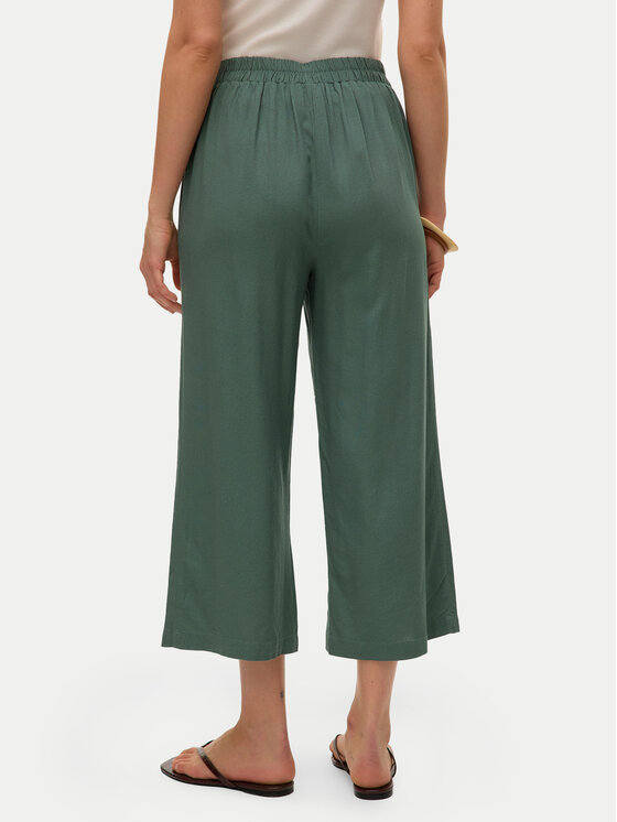 Vero Moda Vero Moda Kalhoty culottes Mymilo 10321626 Tmavě zelená Regular Fit