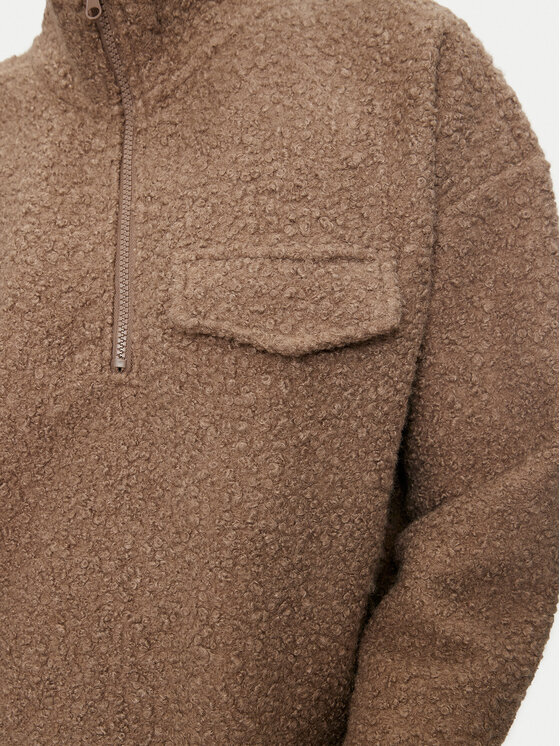 Athlecia Athlecia Bluză Florrie W Sherpa Half zip EA243308 Maro Regular Fit