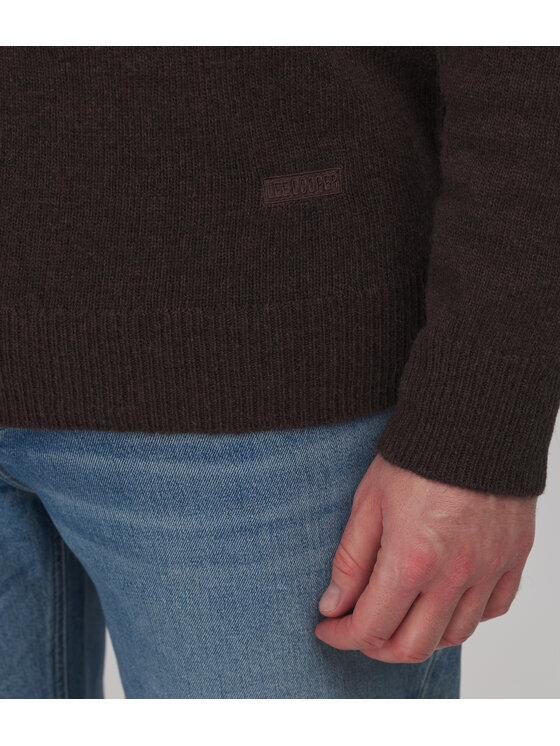 Lee Cooper Lee Cooper Sweter STETSON Brązowy ciemny Regular Fit