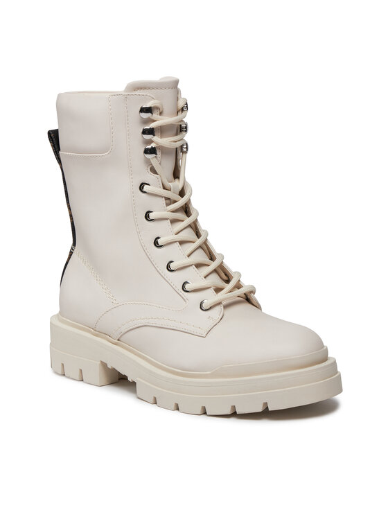 Guess Guess Schnürstiefeletten Obetter FL7OTT ELE10 Écru