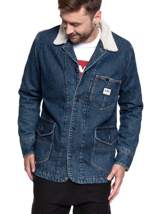 Lee Lee Giubbotto invernale LONG LOCO SHERPA Blu Regular Fit