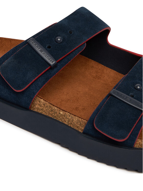 Tommy Hilfiger Tommy Hilfiger Şlapi Cork Adjustable Suede Sandal FM0FM05869 Bleumarin