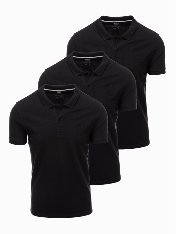 Ombre Ombre 3-dílná sada T-shirts Z28 Černá Regular Fit