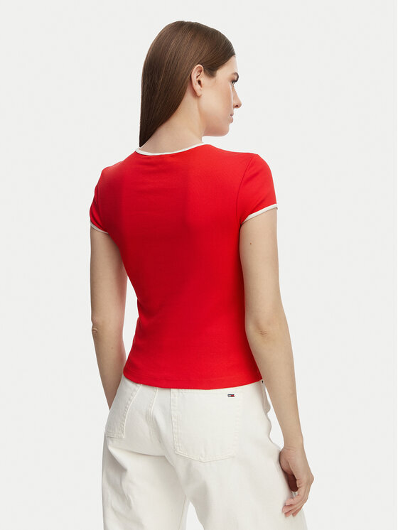 Tommy Hilfiger Tommy Hilfiger T-shirt WW0WW49245 Rosso Slim Fit