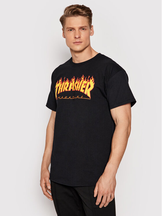 Thrasher T-shirt Flame Crna Regular Fit