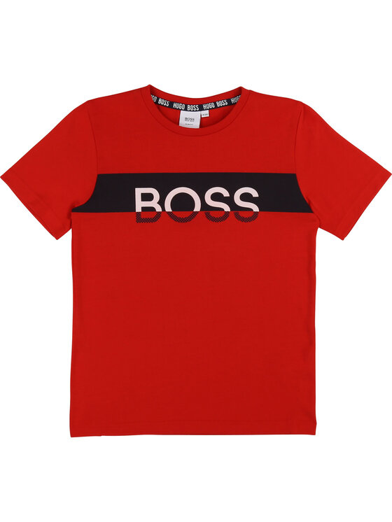 Boss Boss Tričko J25E39 M Červená Slim Fit