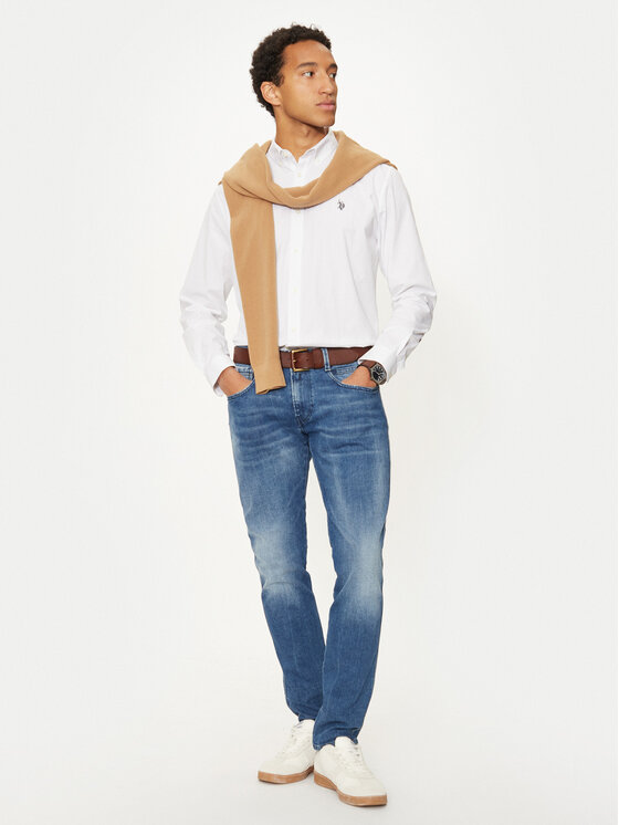 U.S. Polo Assn. U.S. Polo Assn. Риза MUP3249 Бял Slim Fit