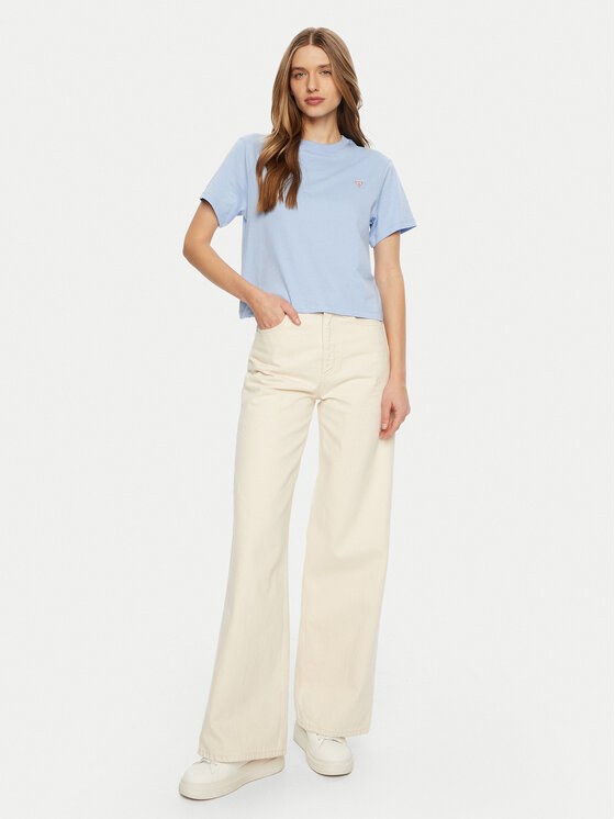 Guess Jeans Guess Jeans Tričko W4YI05 K8HM0 Modrá Regular Fit