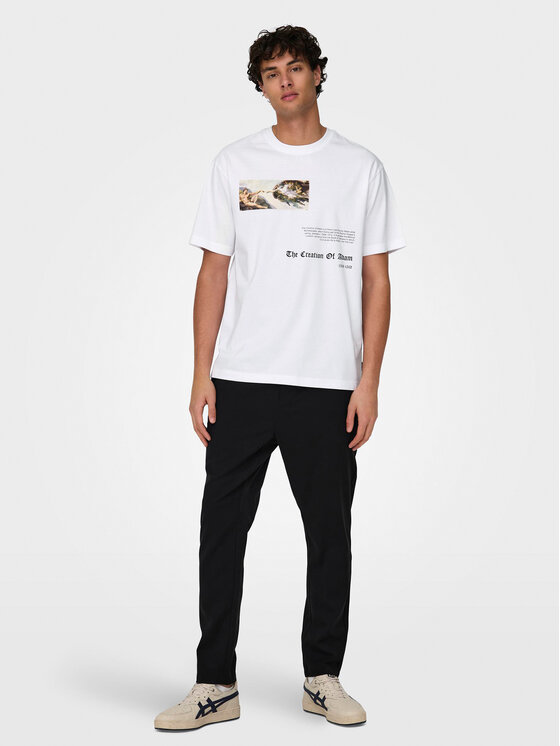 Only & Sons Only & Sons T-shirt Apoh 22028207 Bijela Relaxed Fit