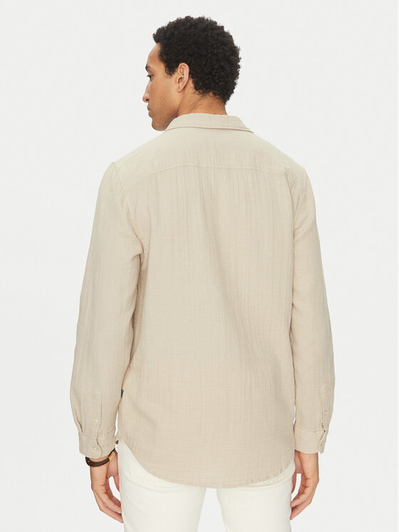 Guess Guess Hemd M5GH85 WH831 Écru Regular Fit