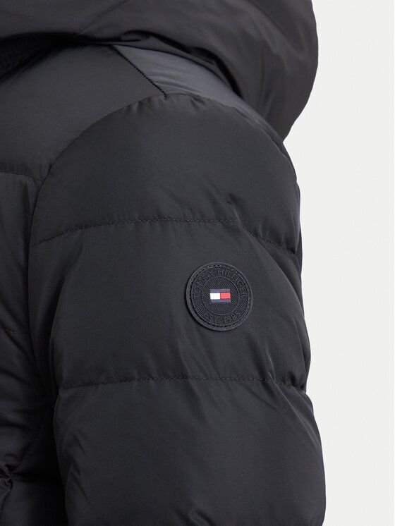 Tommy Hilfiger Tommy Hilfiger Пухено яке WW0WW51111 Черен Regular Fit