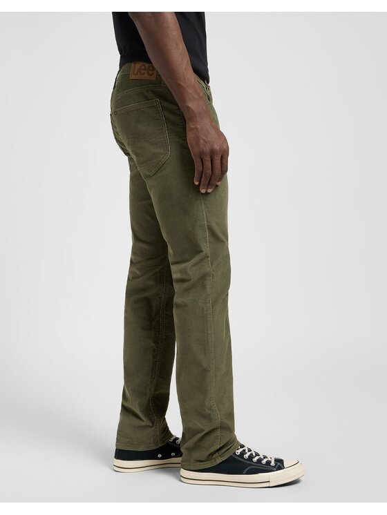Lee Lee Spodnie materiałowe DAREN ZIP FLY Zielony Straight Fit