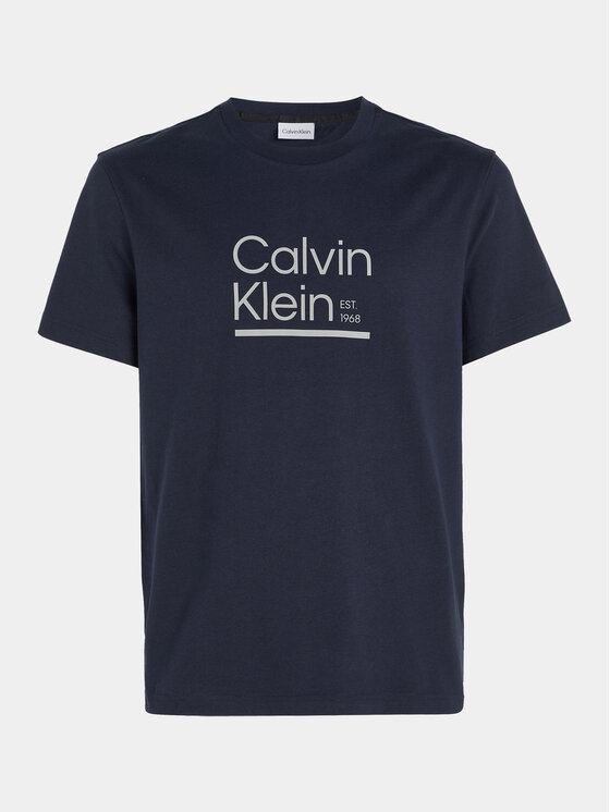 Calvin Klein Calvin Klein T-shirt Contrast Line Logo K10K111538 Tamnoplava Regular Fit
