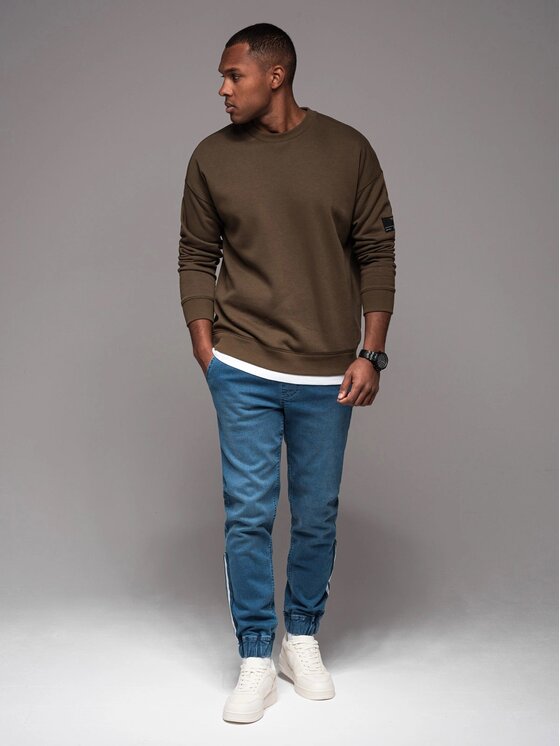 Ombre Ombre Joggery OM-PADJ-0156 Niebieski Regular Fit