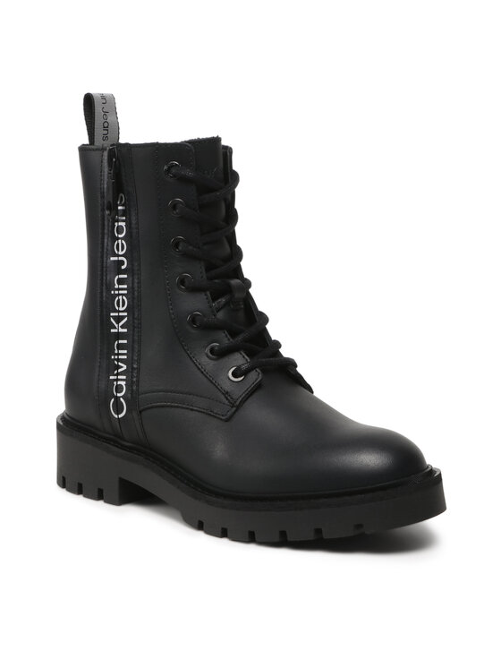 Calvin Klein Jeans Calvin Klein Jeans Stivaletti Combat Mid Laceup Zip Wn YW0YW01035 Nero