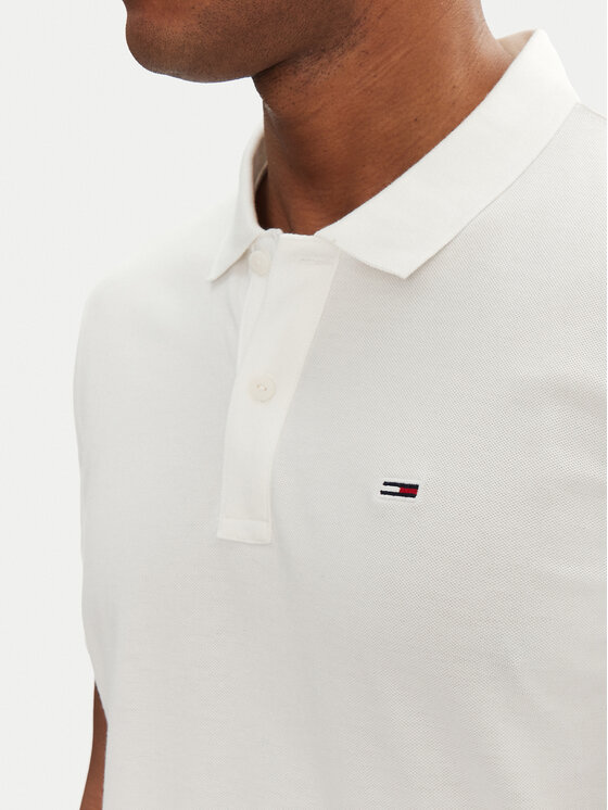 Tommy Jeans Tommy Jeans Polokošeľa DM0DM20676 Biela Slim Fit