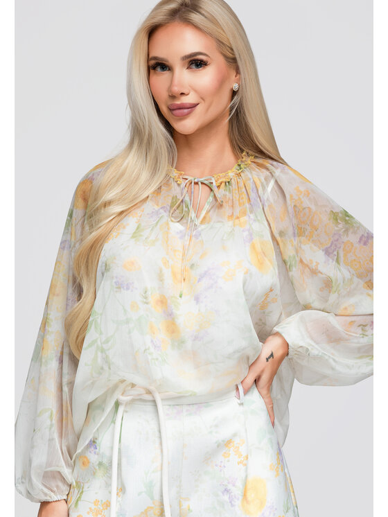 Ombre Ombre Koszula OW-SH-E0063 Żółty Loose Fit