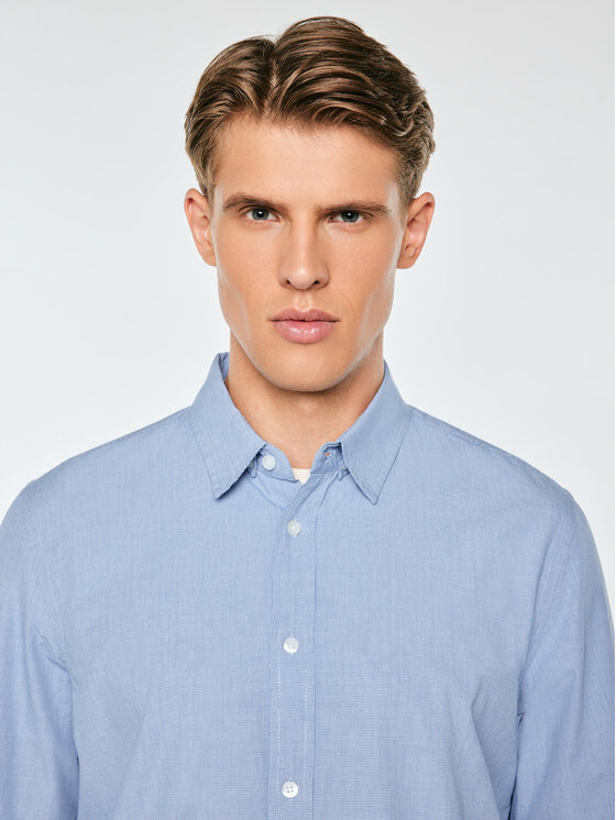 BIG STAR BIG STAR Koszula GIBINER Niebieski Basic Fit
