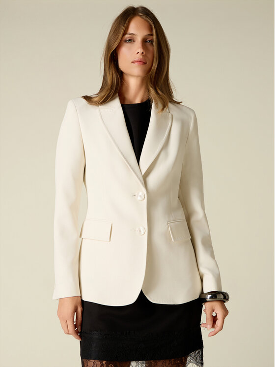 Oltre Oltre Giacca da abito Q029R004661N021 Bianco Regular Fit
