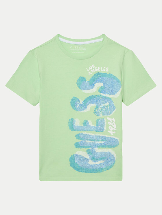 Guess Tričko L5GI12 K8HM4 Zelená Regular Fit