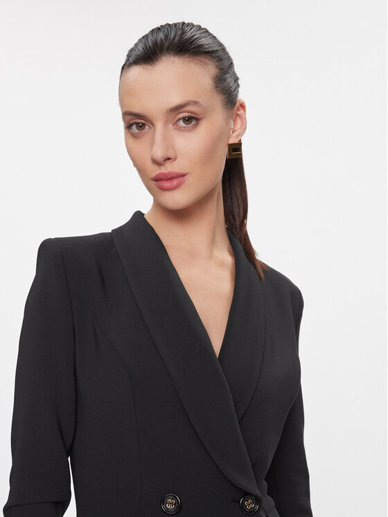 Elisabetta Franchi Elisabetta Franchi Kokteiļkleita AB-562-41E2-V500 Melns Regular Fit