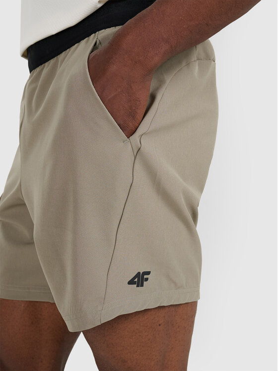4F 4F Szorty sportowe TRAINING Khaki Regular Fit