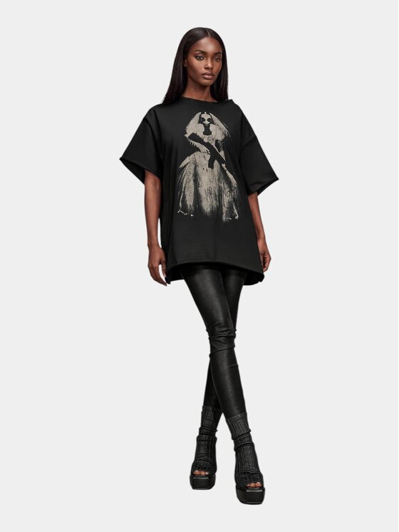 MADE BY SOCIETY MADE BY SOCIETY T-Shirt Tricou Noir Élément - T27904 Czarny Basic Fit