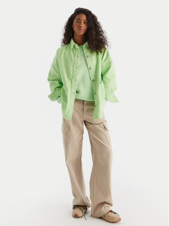 Roxy Roxy Srajca Kick Back Washed Cord ERJWT03697 Zelena Regular Fit