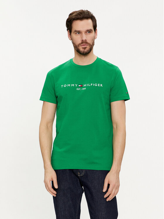 Tommy Hilfiger Tricou Logo MW0MW11797 Verde Regular Fit
