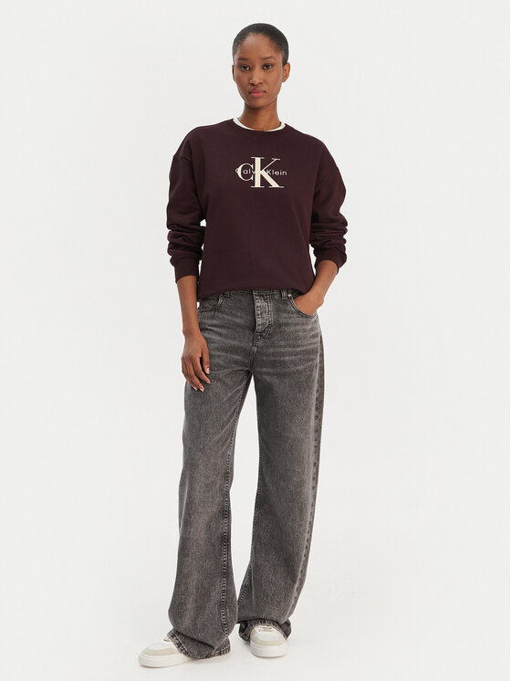 Calvin Klein Jeans Calvin Klein Jeans Mikina Monologo LV047B234G Hnedá Regular Fit