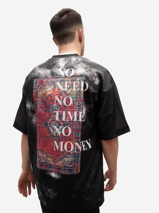 Machinist Machinist T-Shirt Koszulka Z Krótkim Rękawem Oversize Czarna Machinist No Need No Time L Czarny Oversize