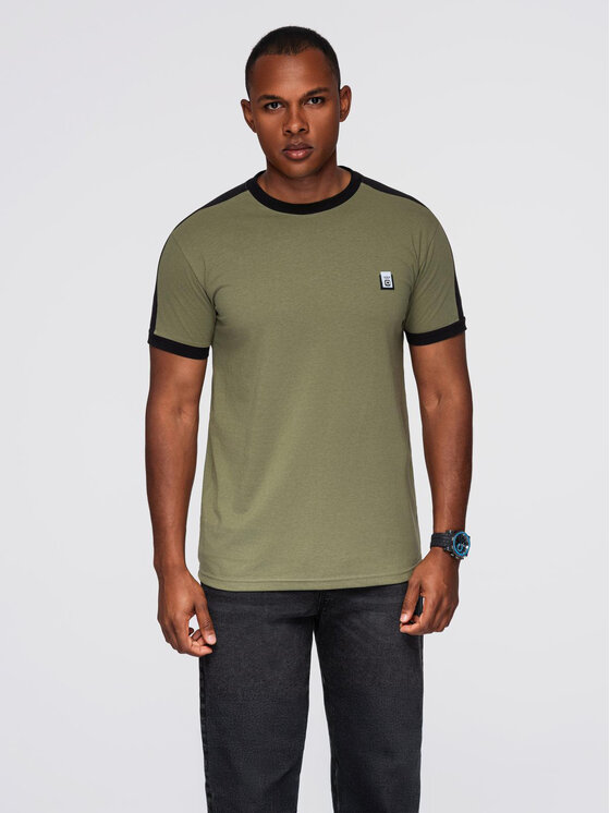 Ombre Ombre T-Shirt OM-TSCT-0115 Khaki Regular Fit