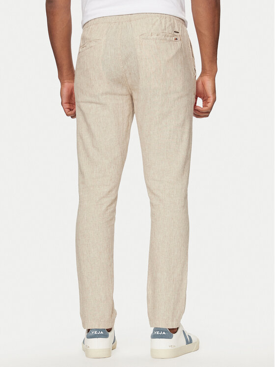 INDICODE INDICODE Штани з тканини Vitaly 60-332 Бежевий Regular Fit