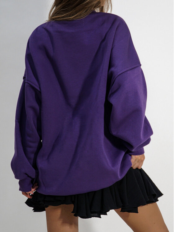 LilaLou LilaLou Bluza Lucky Fioletowy Regular Fit