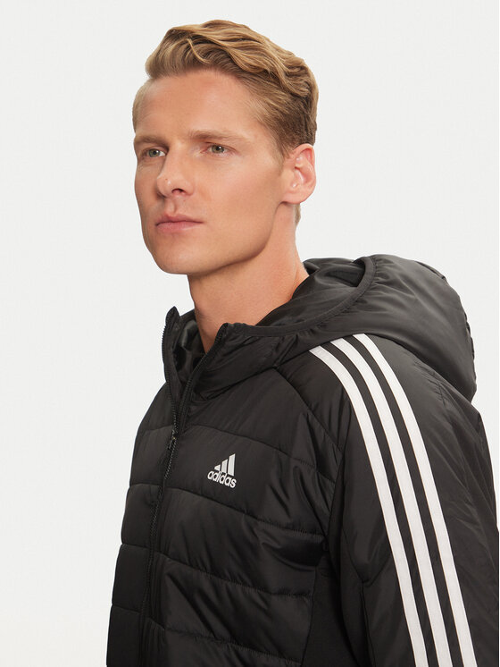 adidas adidas Prijelazna jakna Essentials 3-Stripes Hybrid IN7195 Crna Regular Fit