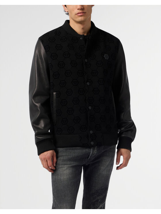 PHILIPP PLEIN PHILIPP PLEIN Kurtka bomber 29814 Czarny Regular Fit