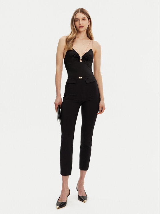 Elisabetta Franchi Elisabetta Franchi Bavlnené nohavice PA-077-51E2-V320 Čierna Regular Fit