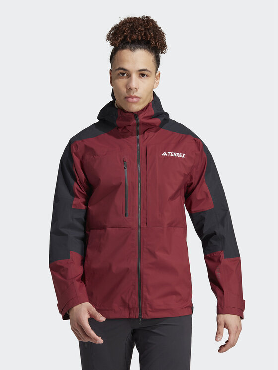 adidas Outdoorová bunda Terrex Xploric RAIN.RDY Hiking IB4266 Bordová Regular Fit