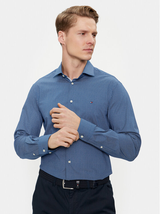 Tommy Hilfiger Tommy Hilfiger Риза MW0MW34629 Син Slim Fit