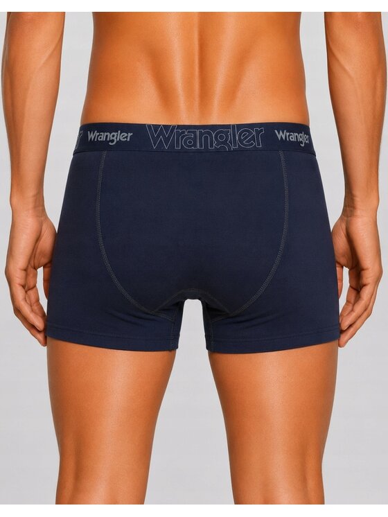 Wrangler Wrangler Bokserki Heath 3 Pack Cotton Elastane Trunks Niebieski