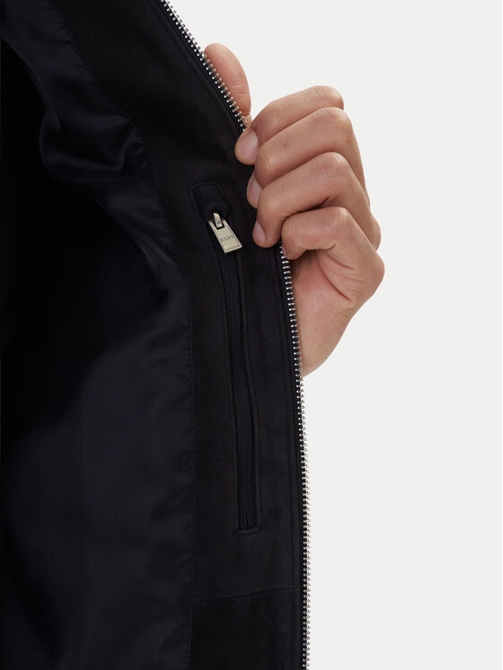 BOSS BOSS Ādas jaka H-Muller 50543213 Tumši zils Regular Fit