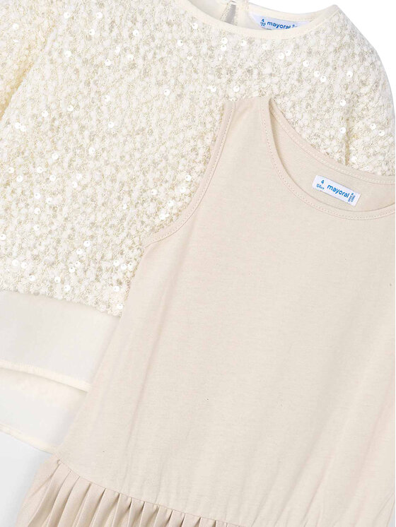 Mayoral Mayoral Vestito da giorno 4925 Beige Regular Fit