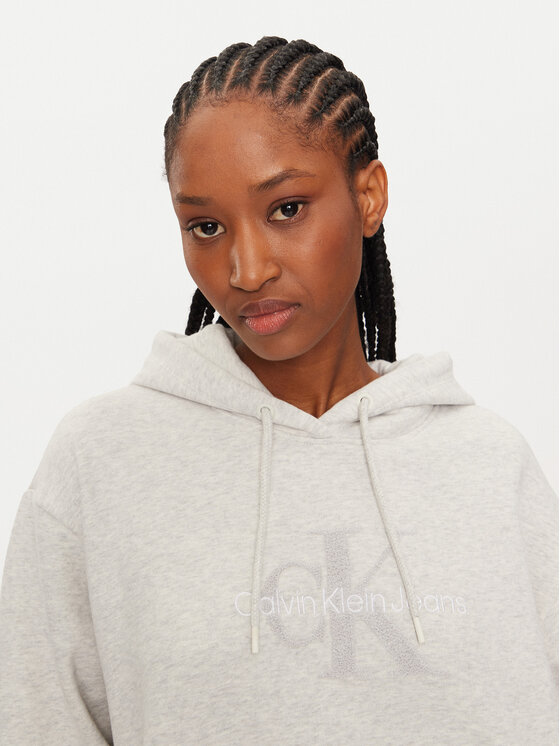 Calvin Klein Jeans Calvin Klein Jeans Džemper haljina Chenille J20J224685 Siva Relaxed Fit
