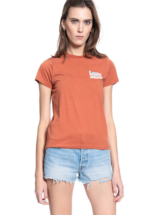 Lee Lee T-shirt CREW NECK TEE Arancione Regular Fit