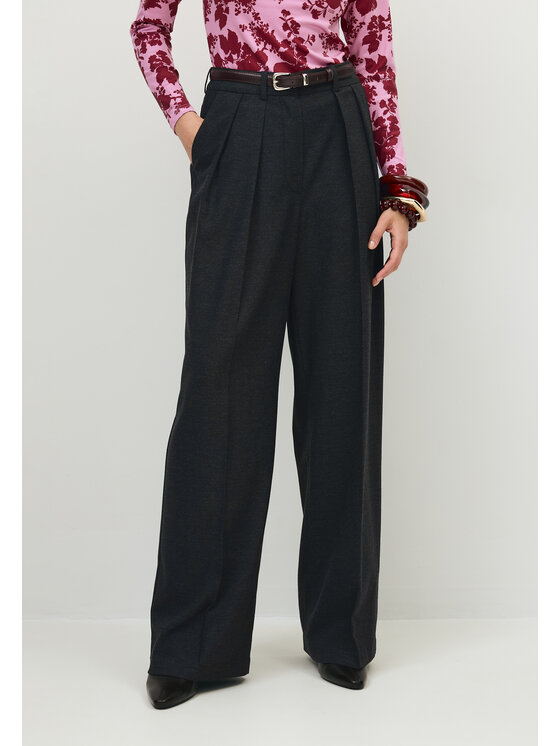 BIZUU BIZUU Kalhoty z materiálu BANOS RELAXED FIT Šedá Standard Fit