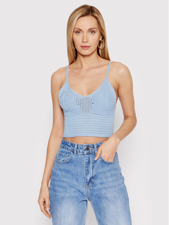 Top Louna AL023 Blu Cropped Fit