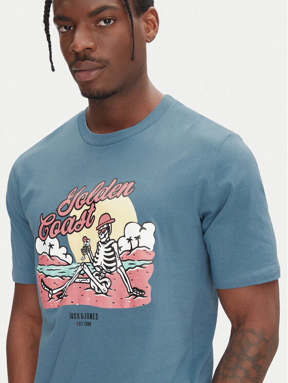 Jack&Jones Jack&Jones Marškinėliai Eljah 12268472 Mėlyna Relaxed Fit