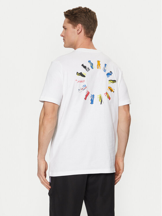 adidas adidas Športna majica F50 History Graphic JD8219 Bela Regular Fit