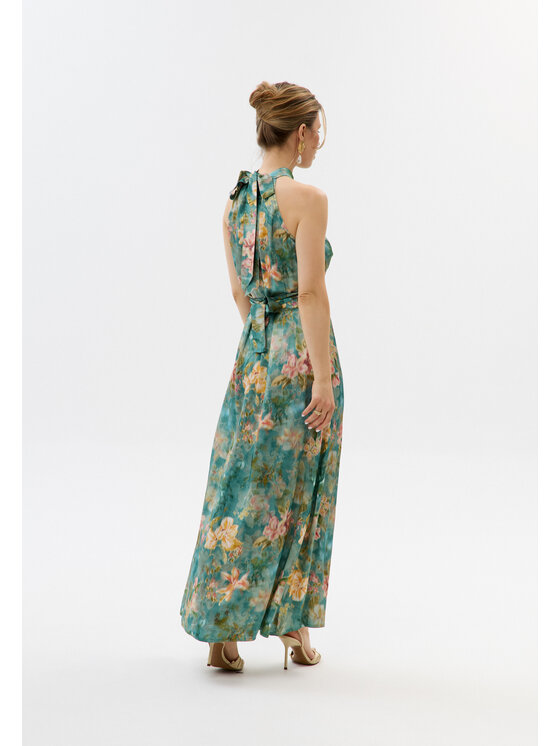 Mirons Mirons Sukienka wieczorowa print Niebieski Feminine Fit