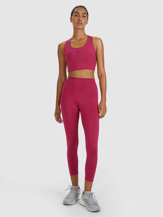 4F 4F Legginsy MULTI ACTIVE Bordowy Slim Fit